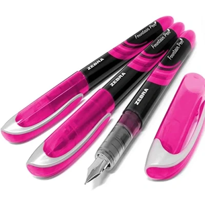 Image of Zebra Fuente Disposable Fountain Pen Pink Ink (Pack of 3)