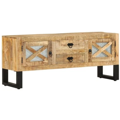 Image of vidaXL TV Cabinet 110x30x45 cm Rough Mango Wood