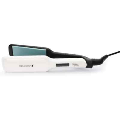 Image of Remington Shine Therapy Wide (45mm) Floating Plate Hair Straightener with Advanced Ceramic coating infused Moroccan Argan Oil for sleek &amp; smooth glide, 9 settings 150C230C, S8550