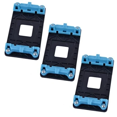 Image of sourcing map Plastic CPU Fan Bracket Base Blue 3pcs for AMD AM2 AM2+ AM3 AM3+ FM1 socket