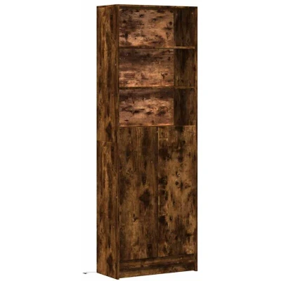 Image of vidaXL Highboard with LED Smoked Oak 69x32.5x200 cm Engineered Wood