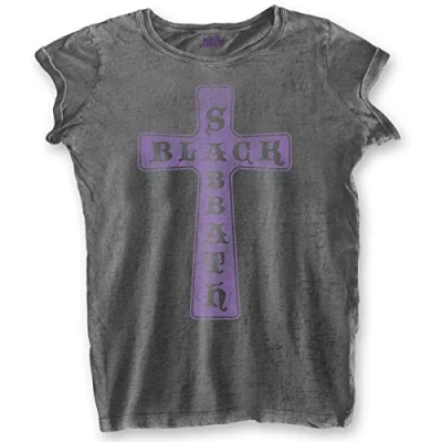 Image of Ladies Black Sabbath Vintage Cross Official Tee T Shirt Womens Girls (Medium)