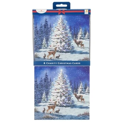 Image of Pack of 8 Forest Friends Marie Curie Charity Christmas Cards Xmas 556974
