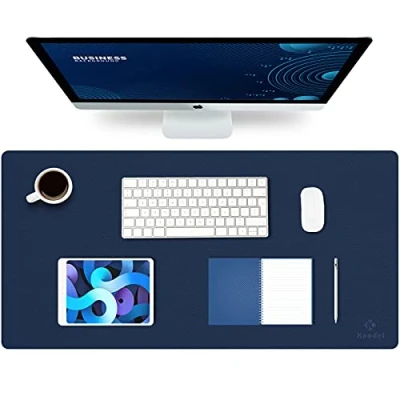 Image of K KNODEL Large Desk Mat, Office Pad, Computer Laptop Mat for Desk, Protecor Desktop Writing Blotter Cover (80x40cm, Dark Blue)