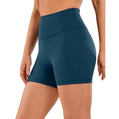 Image of CRZ Yoga Women&#039;s Naked Feeling 4&#039;&#039; Gym Shorts High Waisted Cycling Workout Running Spandex French Navy 6