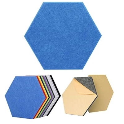 Image of 10 Pack Hexagon Sound Proof Panels Acoustic Soundproofing Wall Panels, ​Self adhesive Absorbing Acoustical Treatment for Recording Studio, Office, Home Studio
