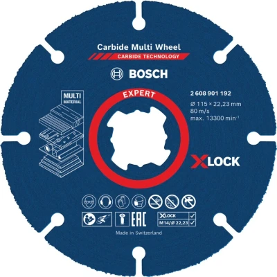 Image of Bosch 1x EXPERT Carbide Multi Wheel X LOCK Cutting Disc (for Hardwood, Wood with nails, Ø 115 mm, Professional Accessory Small Angle Grinder)