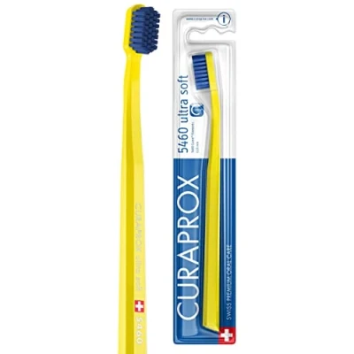 Image of Curaprox CS 5460 Ultra Soft Manual Toothbrush for Adults with Curen Bristles Yellow/Blue