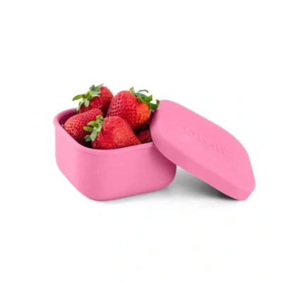 Image of OmieBox Silicone Leakproof Snack Containers To Go, Food Storage with Lid, School Lunch Bento Container BPA Free, Airtight, Dishwasher and Freezer Safe, Oven Safe 9.4 ounces (Pink)