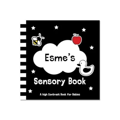 Image of CalEli Gifts Personalised High Contrast Black and White Baby Book