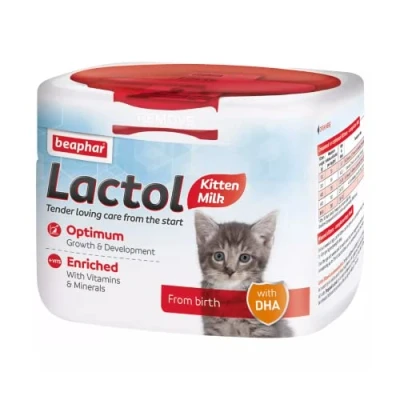 Image of Beaphar Lactol Kitten Milk Replacer Complete Feed For Newborn &amp; Weaning Kittens DHA Taurine Suitable Hand Rearing from Birth 250g