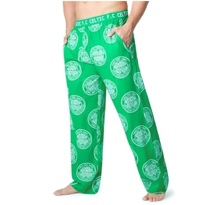 Image of Celtic F.C. Mens Pyjama Bottoms Comfy Nightwear Pyjamas for Men Teenagers S 3XL Lounge Wear PJs Gifts (2XL, Green Aop)