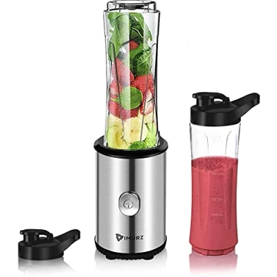Image of Personal Blender Smoothies Maker with 2 x 600ml Tritan Blending Bottles for Smoothie, Milkshake, Fruit Vegetables Drinks,350W