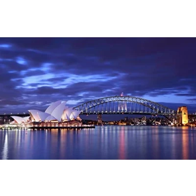 Image of Haeran River Australia Sydney Opera House Night Bridge Diy 5D Diamond Painting By Number Unique Kits Home Wall Decor Crystal Rhinestone