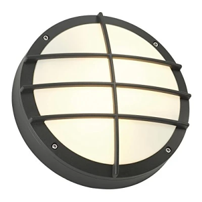 Image of SLV Bulan Grid/Illumination for Walls, Paths, entrances, LED, Surface Mounted Outdoor Light, Garden lamp, Ceiling spot / E14 IP44 25W Anthracite, Aluminium, 25 W