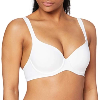 Image of Triumph Women&#039;s contemporary Soft+Cotton WP Full Coverage Bra, White, Size 34D
