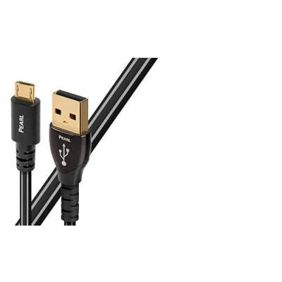 Image of Audioquest 0.75m Pearl Micro USB Cable, A B Male/Male Black Cable Cables (0.75 m, A, B, 2.0, Male/Male, Black).