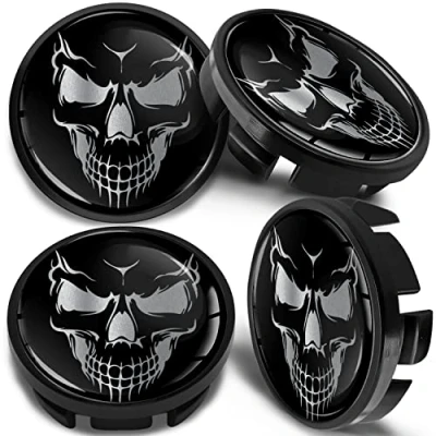 Image of SkinoEu 4 x 65mm Wheel Centre Alloy Hub Center Caps Compatible with VW 3B7 601 171 / 6U7 Black Hubcaps CV 48