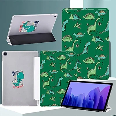 Image of Printed Astronaut PU Leather Ultra slim lightweight Folio Flip Tablet Stand Smart Cover Case Fit Samsung Galaxy Tab A 10.1 2019 T510 T515 (Tab T515, 8.green dinosaur)