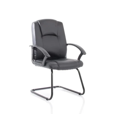 Image of Bella Black Leather Cantilever with Frame