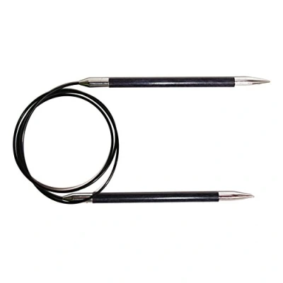 Image of KnitPro Royale: Knitting Pins: Circular: Fixed: 40cm x 6.50mm, Birchwood, brass, Multi Colour, 6.5mm