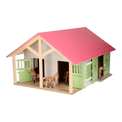 Image of Kids Globe Horse stable with 2 stalls and storage 1:24 Toys