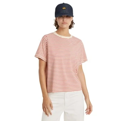 Image of G STAR RAW Women&#039;s Boxy R T Wmn Shirt, Antique White/Finch Stripe D24870 c339 g640, S