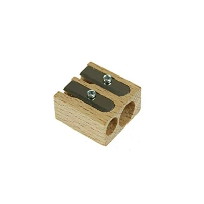 Image of M+R Sharpener Block Shape Double Material Wood (Beech) for Pens 8.2 mm 11.2 1 Piece