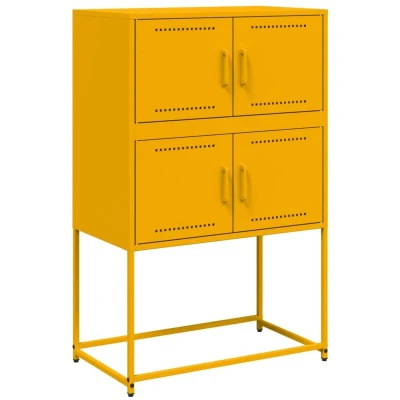 Image of vidaXL Sideboard Mustard Yellow 68.5x38.5x107 cm Steel