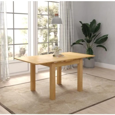 Image of Hallowood Furniture Waverly Oak Small Extendable Dining Table in Light Oak, Solid Wooden Table, Rectangular Kitchen Folding for Room and Lounge