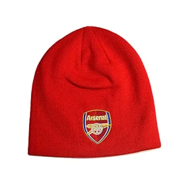 Image of Arsenal Knitted Crest Beanie Hat Red