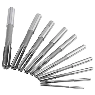 Image of Oumefar Reamer Set, 10Pcs Machine Reamers HSS H7 Cutting Straight Flute Set Milling Cutters Shank 3/4/5/6/7/8/9/10/11/12mm