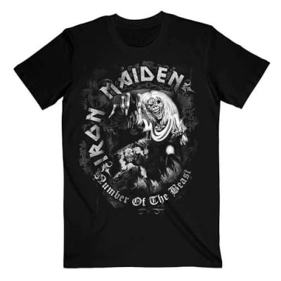 Image of Rock Off officially licensed products Iron Maiden Number of The Beast Grey Tone T Shirt M
