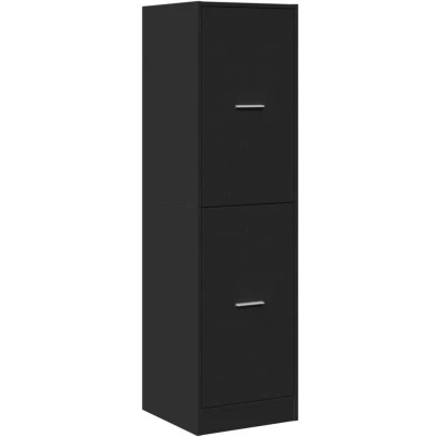 Image of vidaXL Apothecary Cabinet Storage Drawer Black Engineered Wood