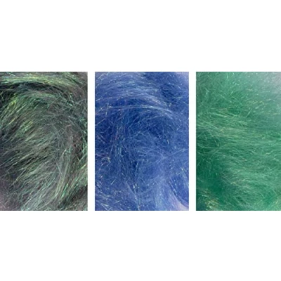 Image of Pack 3 Angelina Hot Fix Fibres (Deep Green Mint Cobalt)