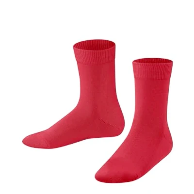 Image of FALKE Unisex Kids Family K So Sustainable Cotton Plain 1 Pair Socks, Red Lipstick 8000, 9 11.5