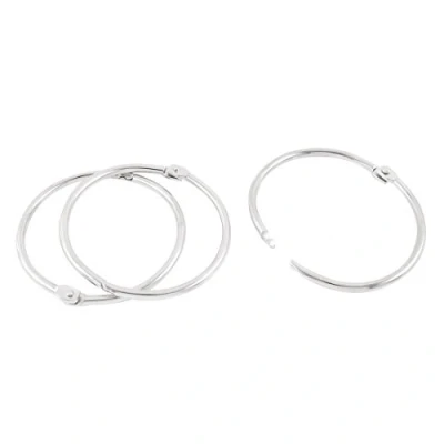Image of sourcingmap Metal Book Loose Leaf Binder Hinge Snap Ring 60mm Inner Dia 3pcs