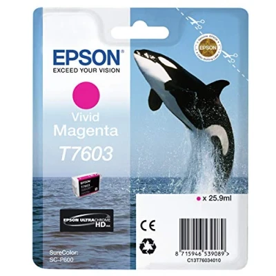 Image of Epson C13T76034010 T7603 Vivid Ink Cartridge, Magenta, Genuine
