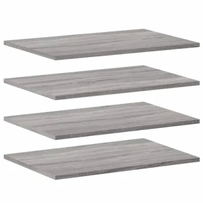 Image of vidaXL Wall Shelves 4 Pack Grey Sonoma Engineered Wood Floating Shelves, 60x40x1.5 cm Versatile &amp; Durable Display for Living Room/Study
