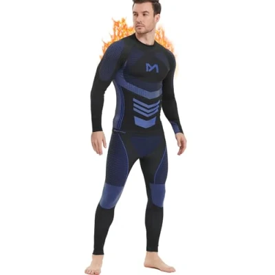Image of MEETYOO Men’s Thermal Underwear Set, Wicking Long Johns Quick Dry Base Layer Sport Compression Suit for Workout Skiing Running Hiking