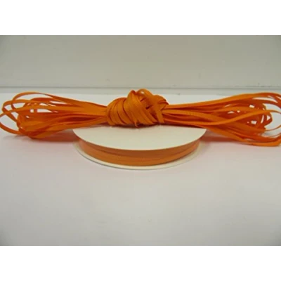 Image of 1 Bundle of 3mm x 10 metres Grosgrain Ribbed Ribbon Tangerine Light Orange Double Sided 3 mm