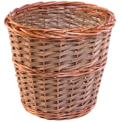 Image of Red Hamper HH014/1/HOME Wicker Small Somerset Round Waste Paper Bin