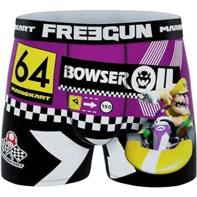 Image of FREEGUN Men&#039;s Mario Kart Boxer Briefs, Multicoloured, M