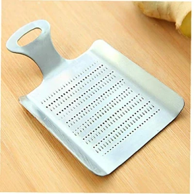 Image of AMOYER 1pc Practical Kitchen Ginger Wasabi Silver Stainless Steel 11.1X7.1cm Easy To Clean Durable Safety Garlic Grater Tools