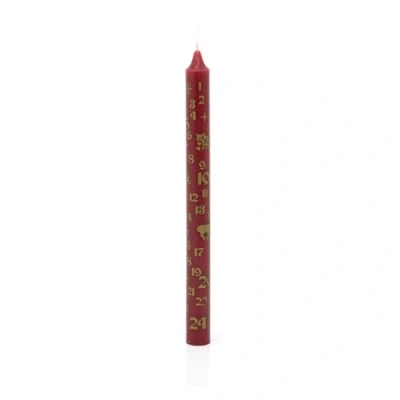 Image of Traditional Christmas Advent Calendar Dinner Candle Red