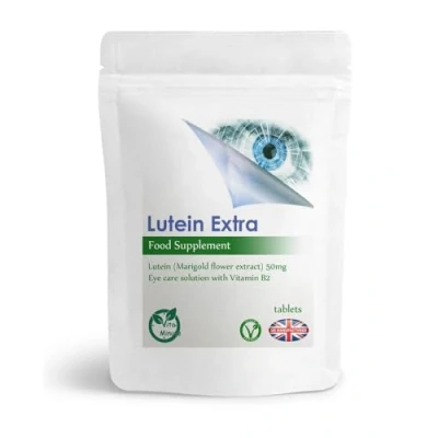 Image of Lutein Extra 50mg and Vitamin B2 Complex Tablets (Vegan) Eye Care Vision Support (Pack of 60)