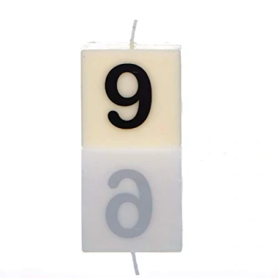 Image of Boxer Gifts Number 9 Candle, White, One Size