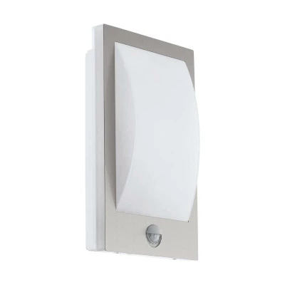 Image of Eglo Lighting Verres 1 Light Outdoor Flush Wall with Pir Motion Sensor Stainless Steel, White IP54, E27