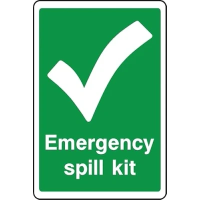Image of Emergency Spill kit Safety Sign Self Adhesive Sticker (200mm x 150mm)
