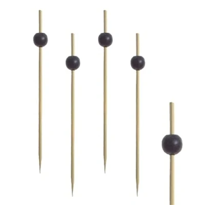 Image of Papstar 11300 250 Finger Food Skewers, Black Pearl, 12.5 cm